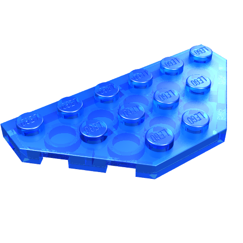 Lego Wedge Plate 3 x 6 Cut Corners / Trans-Dark Blue