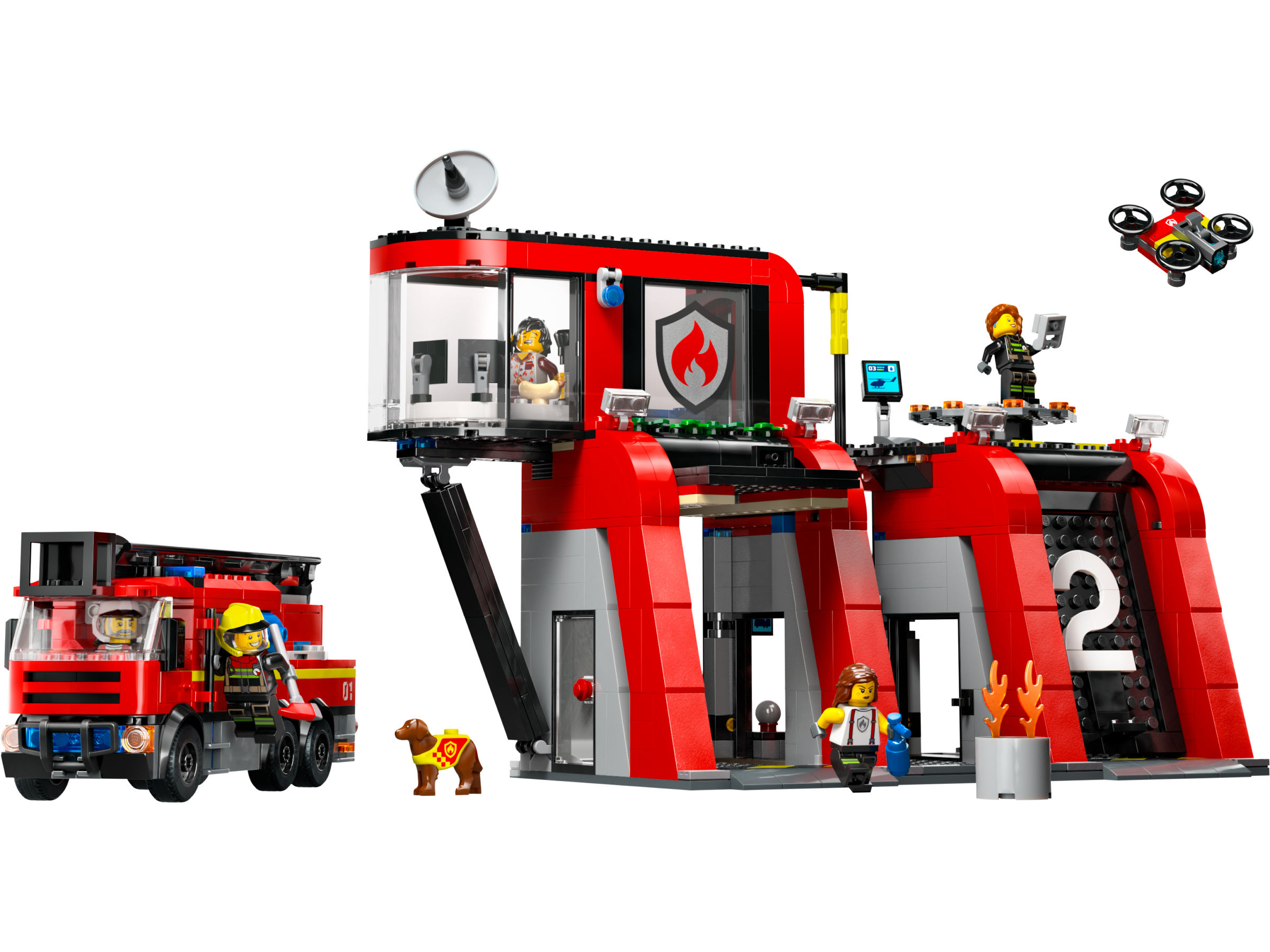 Lego Fire Station with Fire Truck