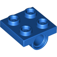 Lego Plate Special 2 x 2 with 1 Pin Hole [Split Underside Ribs] / Blue