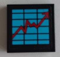 Lego Tile 2 x 2 with Stock Exchange Graph with Red Arrow Pattern (Sticker) - Set 60102
