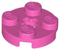 Lego Plate, Round 2 x 2 with Axle Hole / Dark Pink