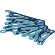 Lego Wing, Left, Dark Blue Vanes Print / Medium Azure