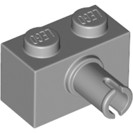 Lego Brick Special 1 x 2 with Pin - Bottom Stud Holder / Light Bluish Gray