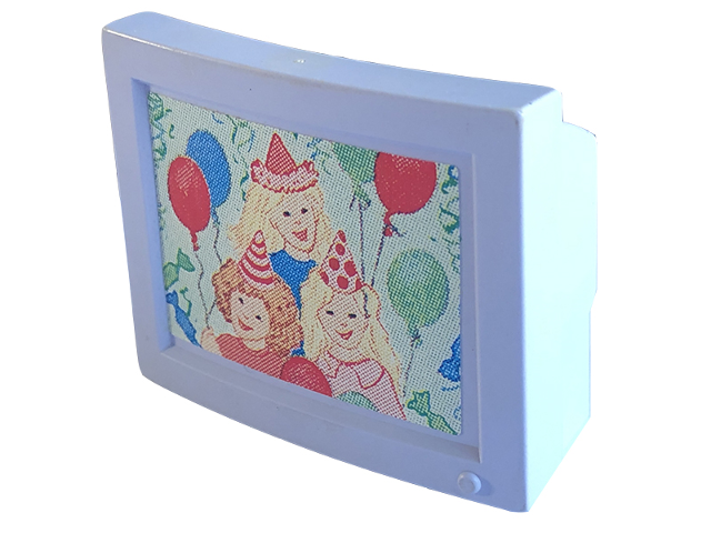 Lego Scala TV / Computer Monitor with Balloons and 3 Girls with Party Hats Pattern (Sticker) - Set 3243