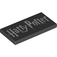 Lego Tile 2 x 4 with White 'Harry Potter' Print
