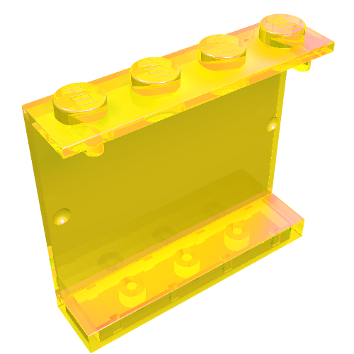 Lego Panel 1 x 4 x 3 [Solid Studs] / Trans-Yellow