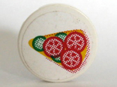 Lego Tile, Round 2 x 2 with Pizza Slice Pattern (Sticker) - Sets 5875 / 5876