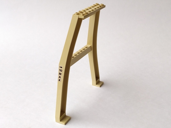 Lego Support Crane Stand Double with Black Arrow and '10 MAX' Pattern on Right Side (Sticker) – Set 7637