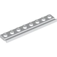 Lego Plate Special 1 x 8 with Door Rail / White