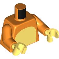 Lego Torso, Bright Light Yellow Chest, Spots on Back, Tail print, Orange Arms, Bright Light Yellow Hands / Orange
