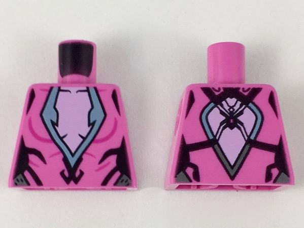 Lego Torso Female Bright Pink Chest with Silver and Black Trim Pattern / Dark Pink