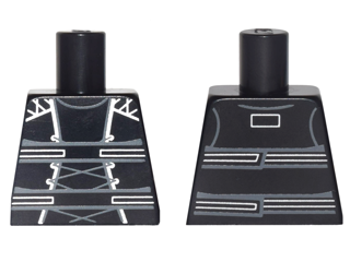 Lego Torso Harness with Dark Bluish Gray Laces and Silver Trim Pattern