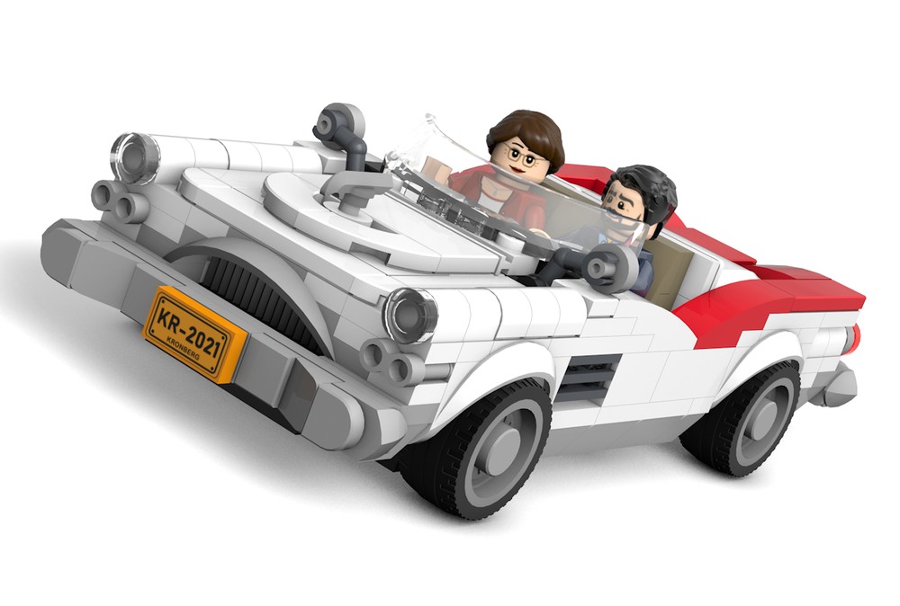 Lego Vintage Car V2 White in 8 stud wide style