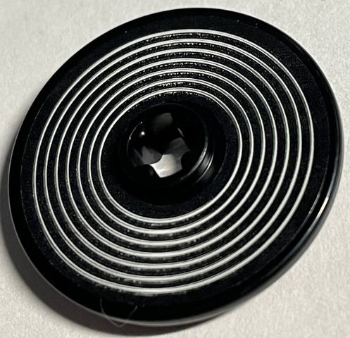 Lego Technic, Disk 3 x 3 with Vinyl Record with Silver Circles Pattern (Sticker) - Set 21330 / Black