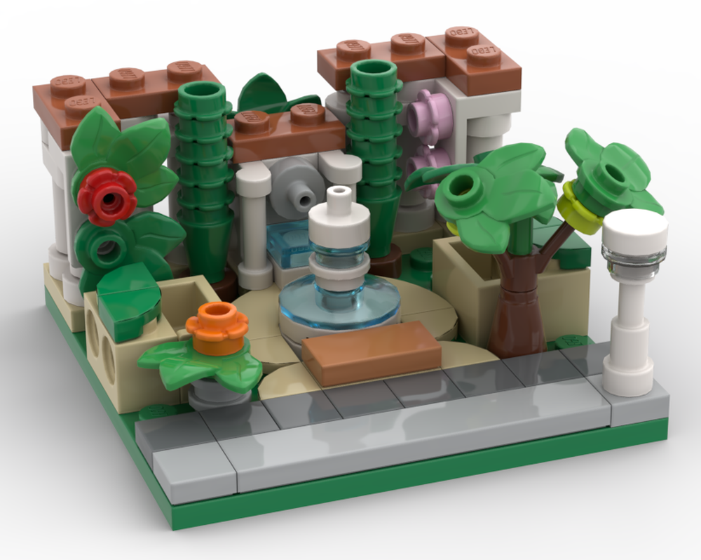 Lego Mini Fountain Garden