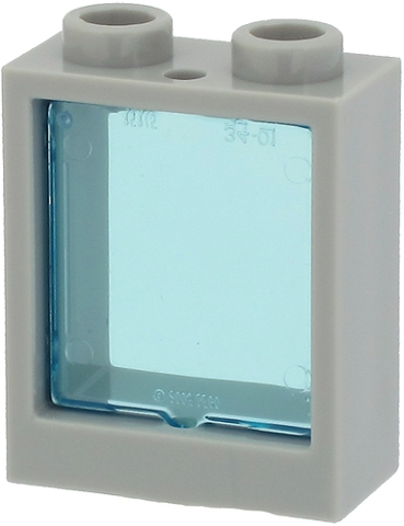 Lego Window 1 x 2 x 2 Flat Front with Trans-Light Blue Glass (60592 / 60601)