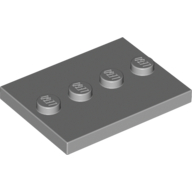 Lego Plate Special 3 x 4 with 1 x 4 Center Studs [Plain] / Light Bluish Gray