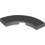 Lego Tile 3 x 3 Curved, Macaroni / Dark Bluish Gray