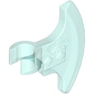 Lego Weapon Axe Head, Clip-on (Viking) [Thick Clip] / Trans-Light Blue