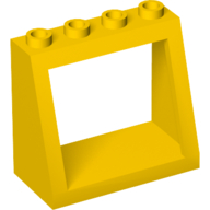Lego Windscreen 2 x 4 x 3 Frame with Hollow Studs / Yellow
