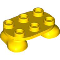 Lego Feet, 2 x 3 x 2/3 with 6 Studs on Top / Yellow