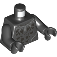 Lego Torso Scaly Armor with Pointed Silver Necklace, Flat Silver Plate Lines Print, Black Arms and Hands / Black