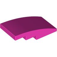 Lego Brick Curved 4 x 2 No Studs / Dark Pink