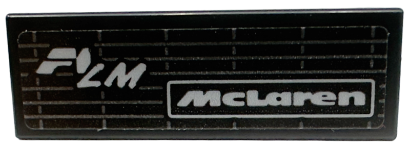 Lego Tile 1 x 3 with Silver 'F1 LM', 'McLaren' and Dark Silver Grille Pattern (Sticker) - Set 76918