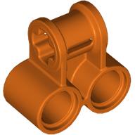 Lego Technic Axle and Pin Connector Perpendicular Double / Reddish Orange