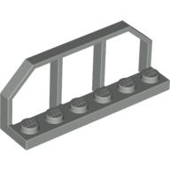 Lego Plate Special 1 x 6 with Train Wagon End Fence / Light Gray