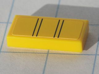 Lego Tile 1 x 2 with 4 Thin Black Stripes Pattern (Sticker) - Set 8122