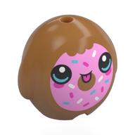 Lego Pillow Plush Toy with Bright Pink Donut, Sprinkles Print / Medium Nougat