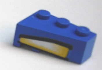 Lego Wedge 3 x 2 Right with Yellow Headlight Pattern (Sticker) - Set 6617 / Blue