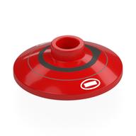 Lego Dish 2 x 2 Inverted [Radar] with Black, Silver Stripe, White Markings Print / Red