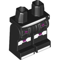 Lego Hips and Black Legs with White Shirt End, Knee Pads, Pockets, Magenta Decorations Print