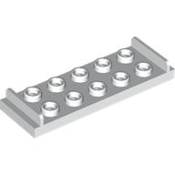 Lego Plate Special 2 x 6 with 2 x 5 Studs and Door Stops on Top / White