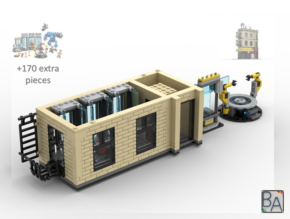 Lego Ironman Satellite Armor Hall - Compatible with MOC 208116