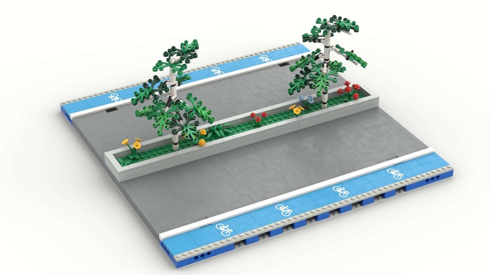 Lego Big Modular Street with Bicycle Lane
