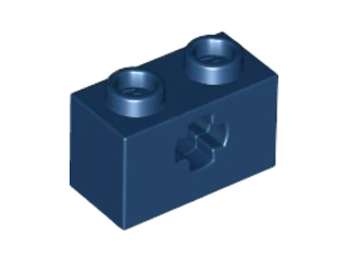 Lego Technic, Brick 1 x 2 with Axle Hole / Dark Blue