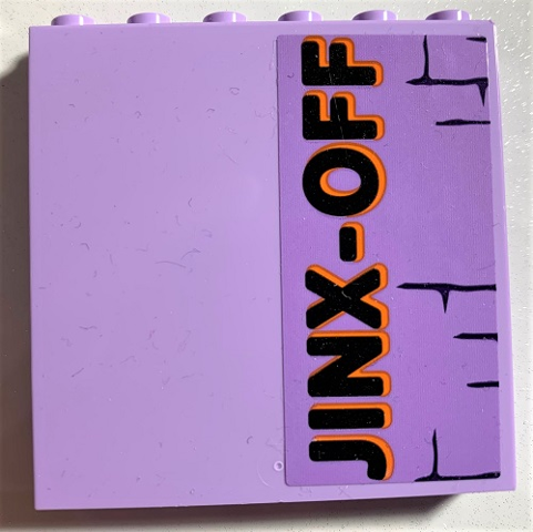 Lego Panel 1 x 6 x 5 with Brick Wall and Black 'JINX-OFF' Pattern (Sticker) - Set 75978
