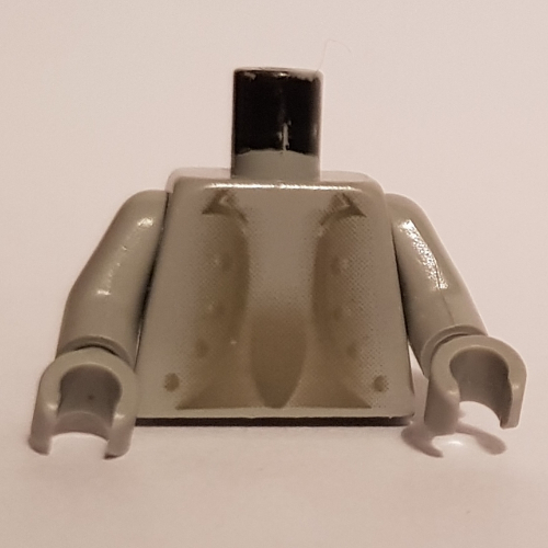 Lego Torso Open Jacket Print (Peeves) Light Gray Arms and Hands / Light Gray