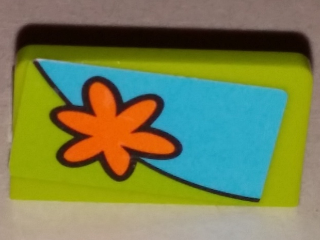 Lego Panel 1 x 2 x 1 with Orange Flower Pattern Model Right Side (Sticker) - Set 75901