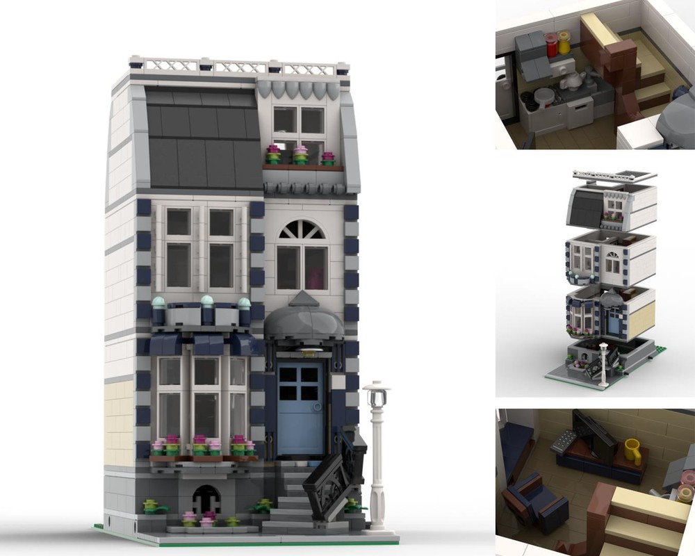 Lego Affordable Modular Blue & White Townhouse
