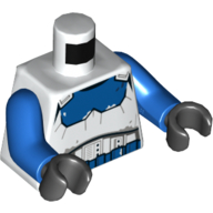 Lego Torso Armor with Blue Chest and Belt Print (Stormtrooper), Blue Arms, Black Hands / White