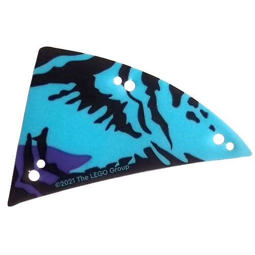 Lego Wing, Right, Banshee, Small, Black and Dark Azure Scales, Dark Purple Trim Print