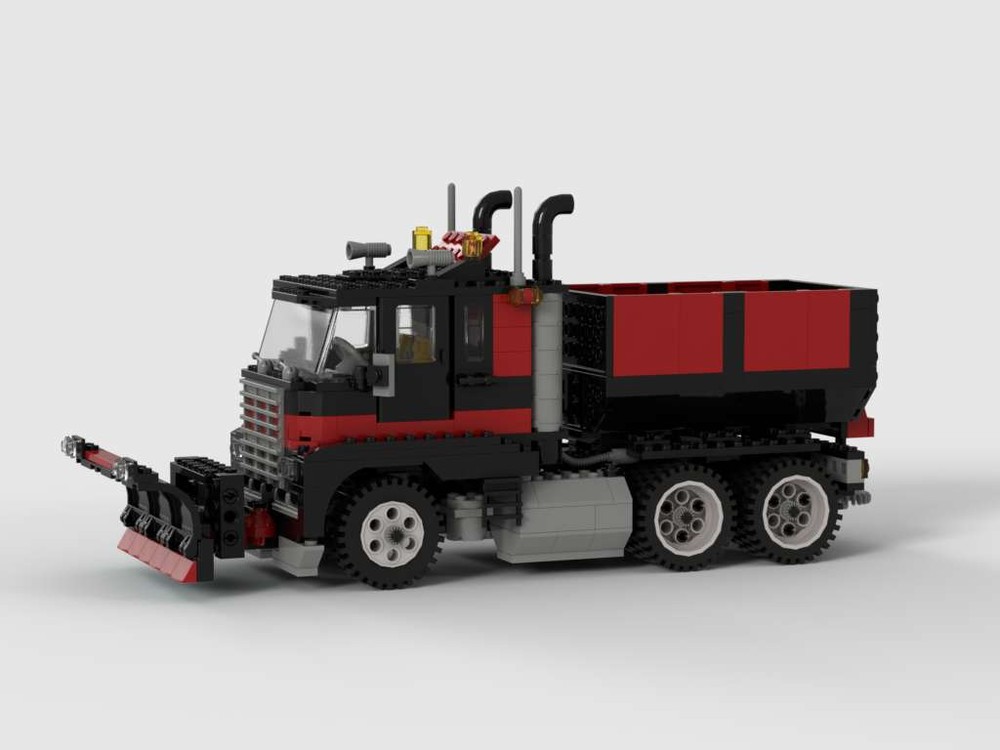 Lego Truck with Snowplow & Salt Bucket