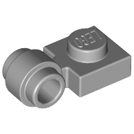 Lego Plate Special 1 x 1 with Clip Light, Bar Hole [Thick Ring] / Light Bluish Gray