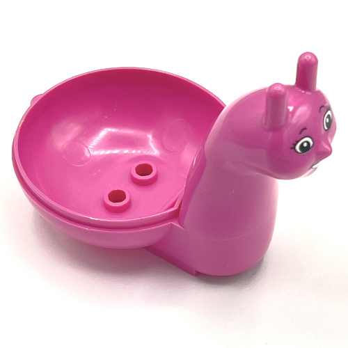 Lego Belville, Insect Body Part, Snail Body with Face Print / Medium Dark Pink