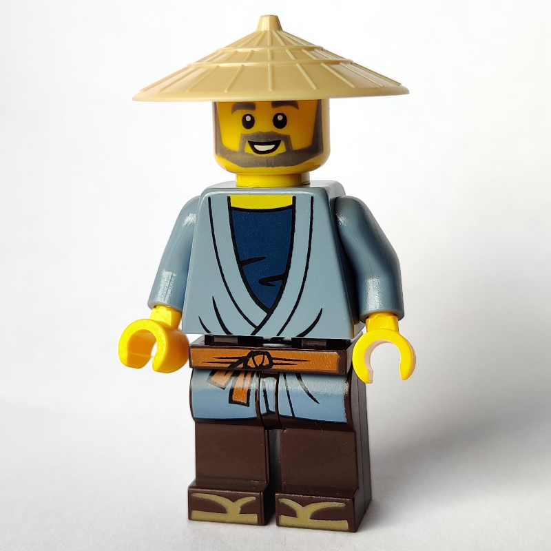 Lego Man, Sand Blue Robe, Tan Conical Hat, Beard