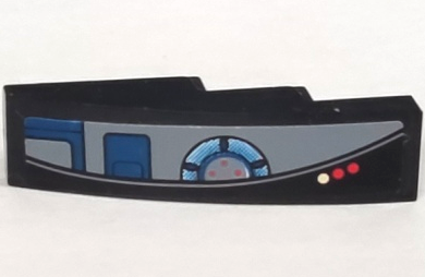 Lego Slope, Curved 4 x 1 with Buttons and Controls Pattern Model Right Side (Sticker) - Set 8095